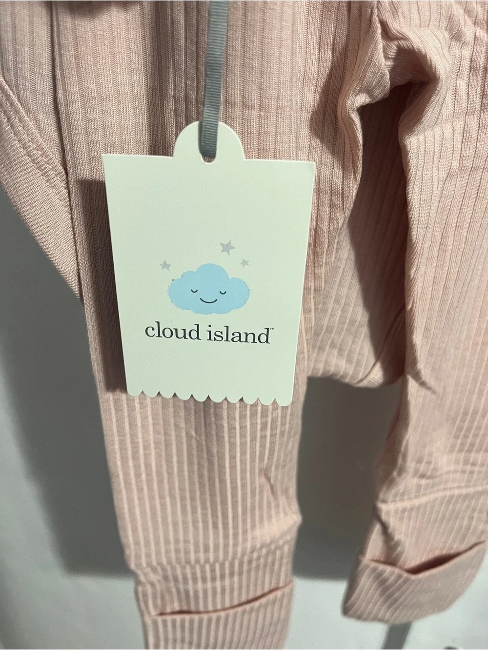 cloud island Ribbed Wrap-Front Baby Bodysuit & Pants Set - Dusty Pink